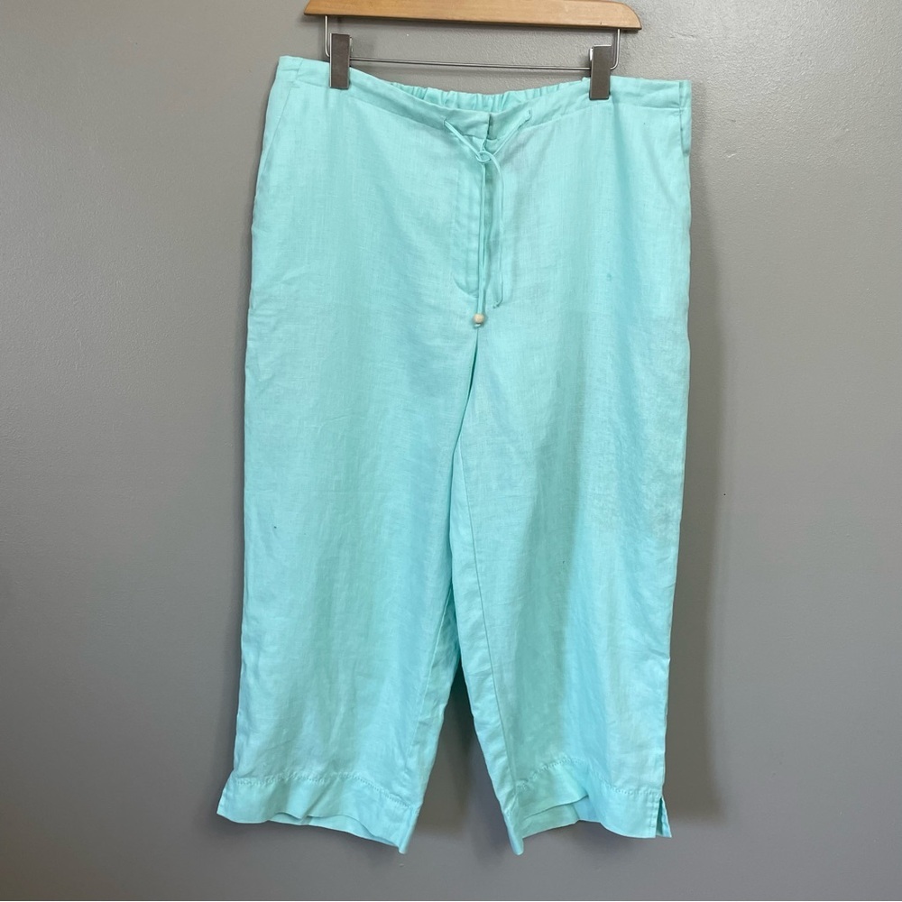 Liz Claiborne women’s XL Michaela Mint Cropped Pants lightweight coastal grandma